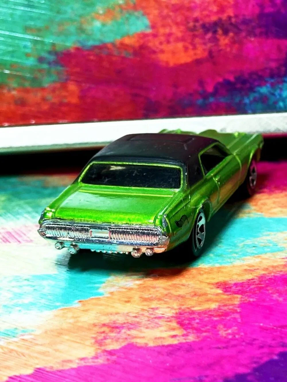 HOT WHEELS COLLECTIBLE TOYS- *2001* Green '68 Cougar & *2003* Blue Steel Flame